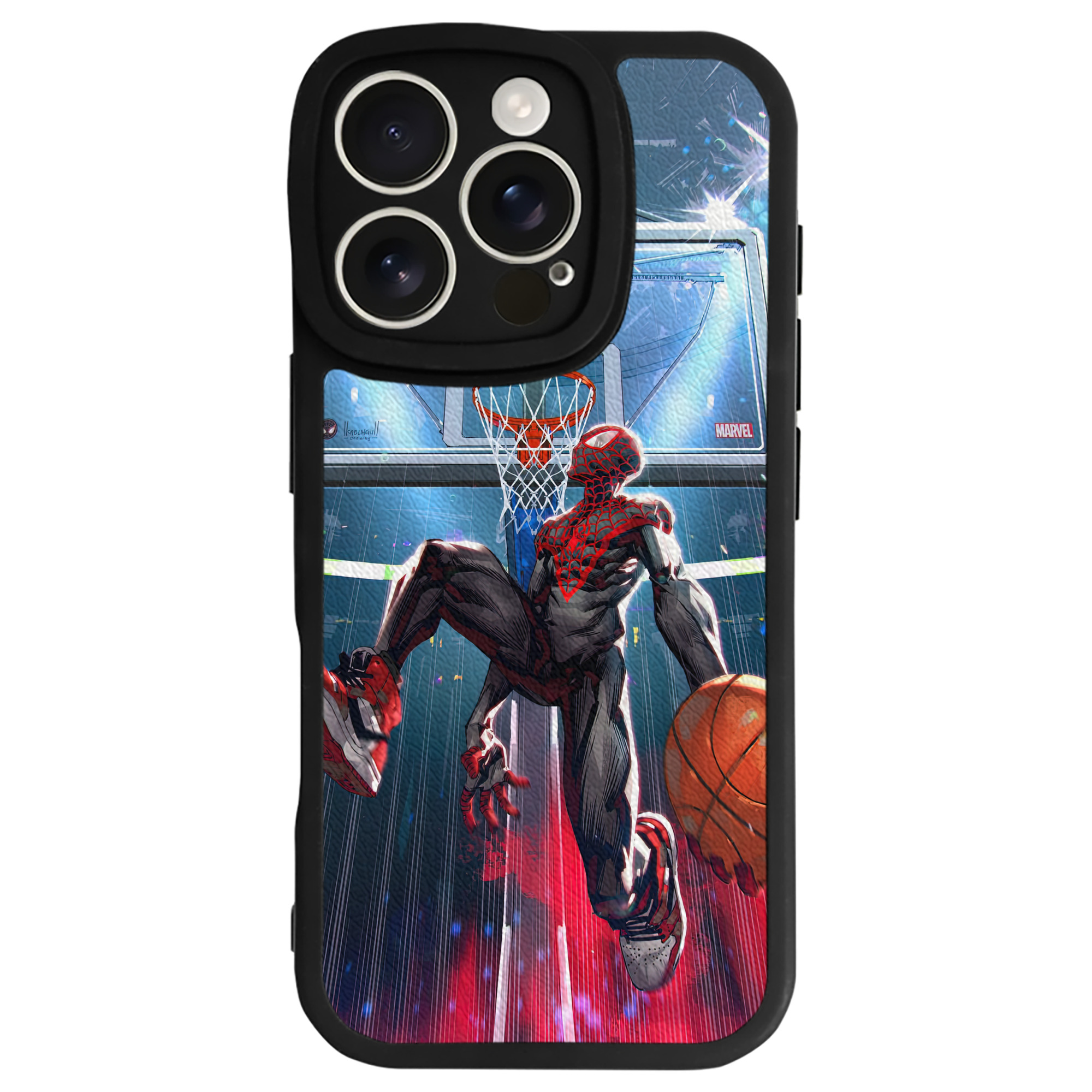 Spider Man スパイダーマン 【iPhone 16シリーズ対応】シリコンスマホケース（レザー調） 材質：シリコン
